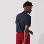 Lacoste פולו גולף נושם במרקם ספורטיבי DZ4D0D70 כחול כהה 166 גברים - Image 3