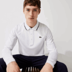 Lacoste פולו גולף נושם ספורט DZ4D0D847 כחול כהה לבן 522 גברים