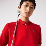 Lacoste פולו גולף צווארון רוכסן ספורט DZ4D0D2465 אדום בורדו z50 נשים