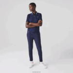 Lacoste פולו גולף צווארון רוכסן ספורט DZ4D0D2466 כחול כהה לבן 525 נשים