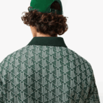 Lacoste פולו הדפס מונוגרמה בהתאמה קלאסית DZ4D0D72 ירוק בז '7m4 גברים - Image 5