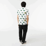 Lacoste פולו הדפס תנין בכושר רגיל DZ4D0D630 לבן sbh גברים - Image 3