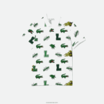 Lacoste פולו הדפס תנין בכושר רגיל DZ4D0D630 לבן sbh גברים - Image 5
