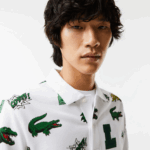 Lacoste פולו הדפס תנין בכושר רגיל DZ4D0D630 לבן sbh גברים - Image 6