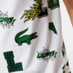 Lacoste פולו הדפס תנין בכושר רגיל DZ4D0D630 לבן sbh גברים - Image 7