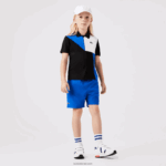 Lacoste פולו טניס ספורטיבי בצבע בלוק DZ4D0D3150 שחור כחול לבן 7ke ילדים - Image 2