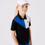 Lacoste פולו טניס ספורטיבי בצבע בלוק DZ4D0D3150 שחור כחול לבן 7ke ילדים