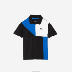 Lacoste פולו טניס ספורטיבי בצבע בלוק DZ4D0D3150 שחור כחול לבן 7ke ילדים - Image 4