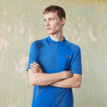 Lacoste פולו טניס ספורטיבי ללא תפרים DZ4D0D771 כחול צהוב pth גברים