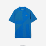 Lacoste פולו טניס ספורטיבי ללא תפרים DZ4D0D771 כחול צהוב pth גברים - Image 4