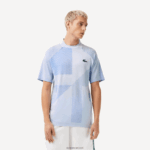 Lacoste פולו טניס ספורטיבי ללא תפרים DZ4D0D772 לבן כחול lmq גברים