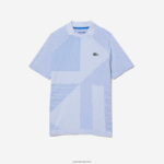 Lacoste פולו טניס ספורטיבי ללא תפרים DZ4D0D772 לבן כחול lmq גברים - Image 3