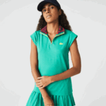 Lacoste פולו טניס ספורטיבי עם צווארון גבוה DZ4D0D2500 ירוק נייבי כחול אדום sr9 נשים - Image 3