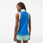 Lacoste פולו טניס עם צווארון רוכסן ללא שרוולים DZ4D0D2358 כחול בהיר ירוק לבן 7sv נשים - Image 3