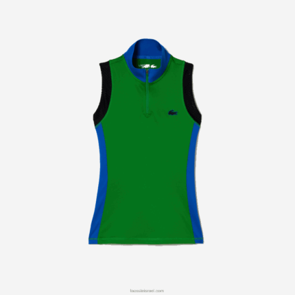 Lacoste פולו טניס עם צווארון רוכסן ללא שרוולים DZ4D0D2357 ירוק כחול שחור 8hj נשים