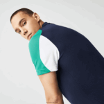Lacoste פולו טניס פיקה עמיד בריצה בכושר רגיל DZ4D0D557 כחול כהה ירוק לבן yj2 גברים - Image 2