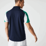 Lacoste פולו טניס פיקה עמיד בריצה בכושר רגיל DZ4D0D557 כחול כהה ירוק לבן yj2 גברים - Image 3