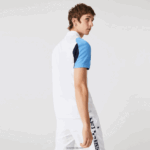 Lacoste פולו טניס פיקה עמיד בריצה בכושר רגיל DZ4D0D556 לבן כחול כהה 5yp גברים - Image 3