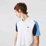Lacoste פולו טניס פיקה עמיד בריצה בכושר רגיל DZ4D0D556 לבן כחול כהה 5yp גברים - Image 5