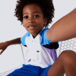 Lacoste פולו טניס פרטני רשת בכושר רגיל DZ4D0D3168 לבן כחול כהה סגול 6hu בנים - Image 4