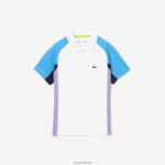 Lacoste פולו טניס פרטני רשת בכושר רגיל DZ4D0D3168 לבן כחול כהה סגול 6hu בנים - Image 5