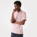 Lacoste פולו כותנה אורגנית מתיחה בהתאמה רגילה DZ4D0D932 ורוד hcq גברים - Image 2