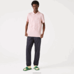 Lacoste פולו כותנה אורגנית מתיחה בהתאמה רגילה DZ4D0D932 ורוד hcq גברים