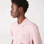 Lacoste פולו כותנה אורגנית מתיחה בהתאמה רגילה DZ4D0D932 ורוד hcq גברים - Image 4