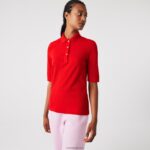 Lacoste פולו כותנה גמיש בגזרה דקיקה DZ4D0D2516 אדום 240 נשים - Image 3