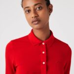 Lacoste פולו כותנה גמיש בגזרה דקיקה DZ4D0D2516 אדום 240 נשים - Image 5