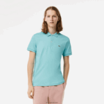 Lacoste פולו כותנה פימה בכושר רגיל DZ4D0D257 turquoise bvg גברים