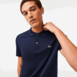 Lacoste פולו כותנה פימה בכושר רגיל DZ4D0D791 כחול כהה 166 גברים - Image 2