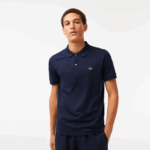 Lacoste פולו כותנה פימה בכושר רגיל DZ4D0D791 כחול כהה 166 גברים