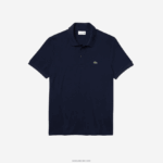 Lacoste פולו כותנה פימה בכושר רגיל DZ4D0D791 כחול כהה 166 גברים - Image 5