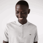 Lacoste פולו כותנה פימה בכושר רגיל DZ4D0D798 chine אפור cca גברים - Image 2