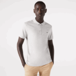 Lacoste פולו כותנה פימה בכושר רגיל DZ4D0D798 chine אפור cca גברים