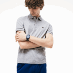 Lacoste פולו כותנה פימה בכושר רגיל DZ4D0D798 chine אפור cca גברים - Image 4