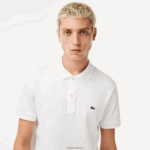 Lacoste פולו כותנה פימה בכושר רגיל DZ4D0D802 לבן 001 גברים - Image 2