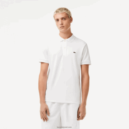 Lacoste פולו כותנה פימה בכושר רגיל DZ4D0D802 לבן 001 גברים