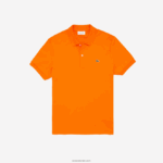 Lacoste פולו כותנה פימה בכושר רגיל DZ4D0D887 כתום z4d גברים