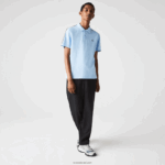 Lacoste פולו כותנה קל משקל עם רצועת אותיות DZ4D0D815 כחול hbp גברים - Image 2