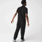Lacoste פולו כותנה קל משקל עם רצועת אותיות DZ4D0D816 שחור 031 גברים - Image 3