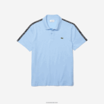 Lacoste פולו כותנה קל משקל עם רצועת אותיות DZ4D0D815 כחול hbp גברים - Image 4