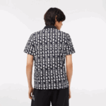 Lacoste פולו מודפס דו-גוני תנועה אקטיבית DZ4D0D2 כחול לבן 9yt גברים - Image 3