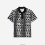Lacoste פולו מודפס דו-גוני תנועה אקטיבית DZ4D0D2 כחול לבן 9yt גברים - Image 4
