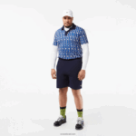 Lacoste פולו מודפס דו-גוני תנועה אקטיבית DZ4D0D4 לבן כחול כל גברים - Image 6