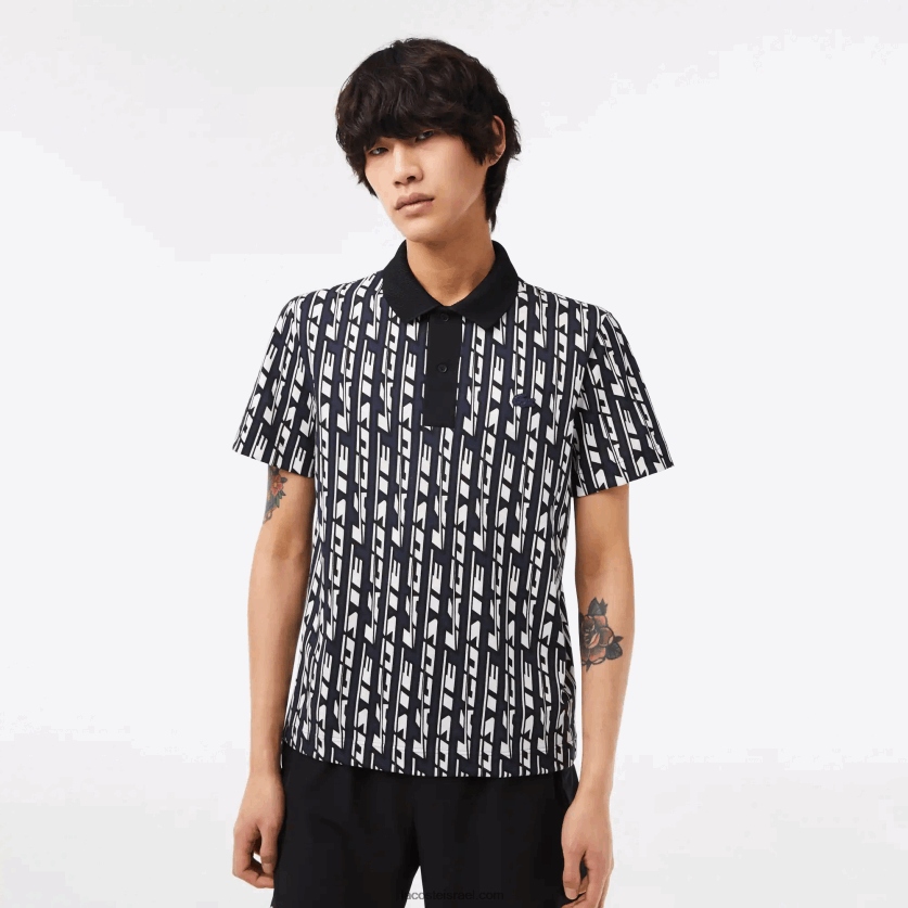 lacoste_d7a4d795d79cd795_d79ed795d793d7a4d7a1_d793d795_d792d795d7a0d799_d7aad7a0d795d7a2d794_d790d7a7d798d799d791d799d7aa_dz4d.png Lacoste פולו מודפס דו-גוני תנועה אקטיבית DZ4D0D2 כחול לבן 9yt גברים - Image 1