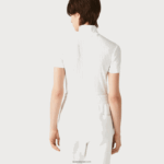 Lacoste פולו מצולע עם צווארון גבוה עם רוכסן DZ4D0D2524 לבן 70V נשים - Image 3