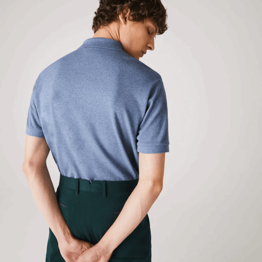 Lacoste פולו מקורי l.12.12 מחודד DZ4D0D128 כחול chine 1gf גברים - Image 3