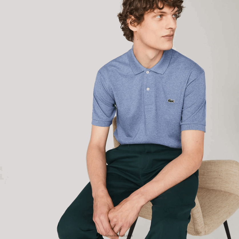 Lacoste פולו מקורי l.12.12 מחודד DZ4D0D128 כחול chine 1gf גברים - Image 1